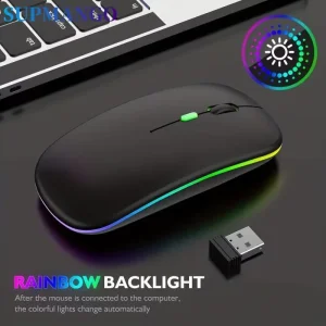 Mysz bezprzewodowa akumulatorowa RGB Ergonomiczna mysz  do gier do laptopa